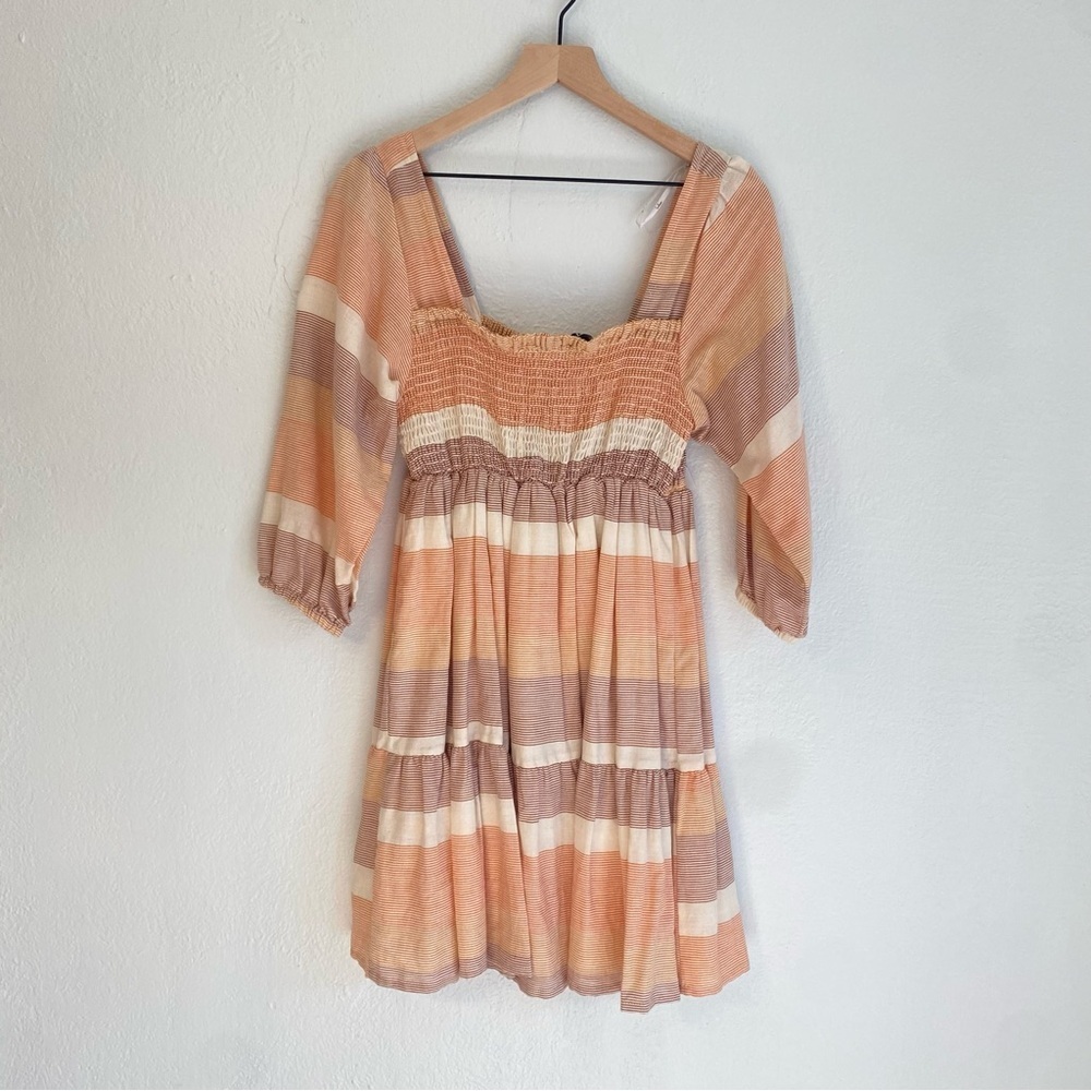 Lulu's Orange and Cream Textured Dress‎